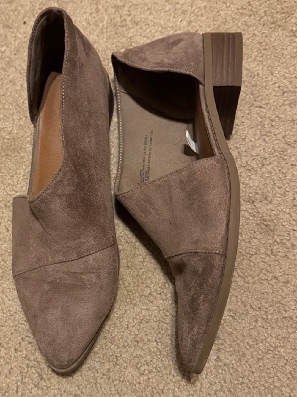 Universal Thread Taupe Suede Open-Side Mules